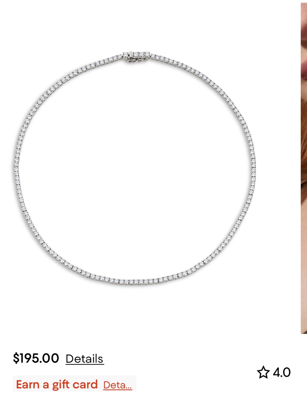 Nadri Silver Crystal Tennis Necklace